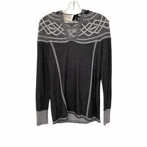 Eddie Bauer Hooded Pullover Sweater Grey Size Small